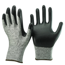NMSAFETY 13 gauge black smooth nitrile coated cut resistant working gloves